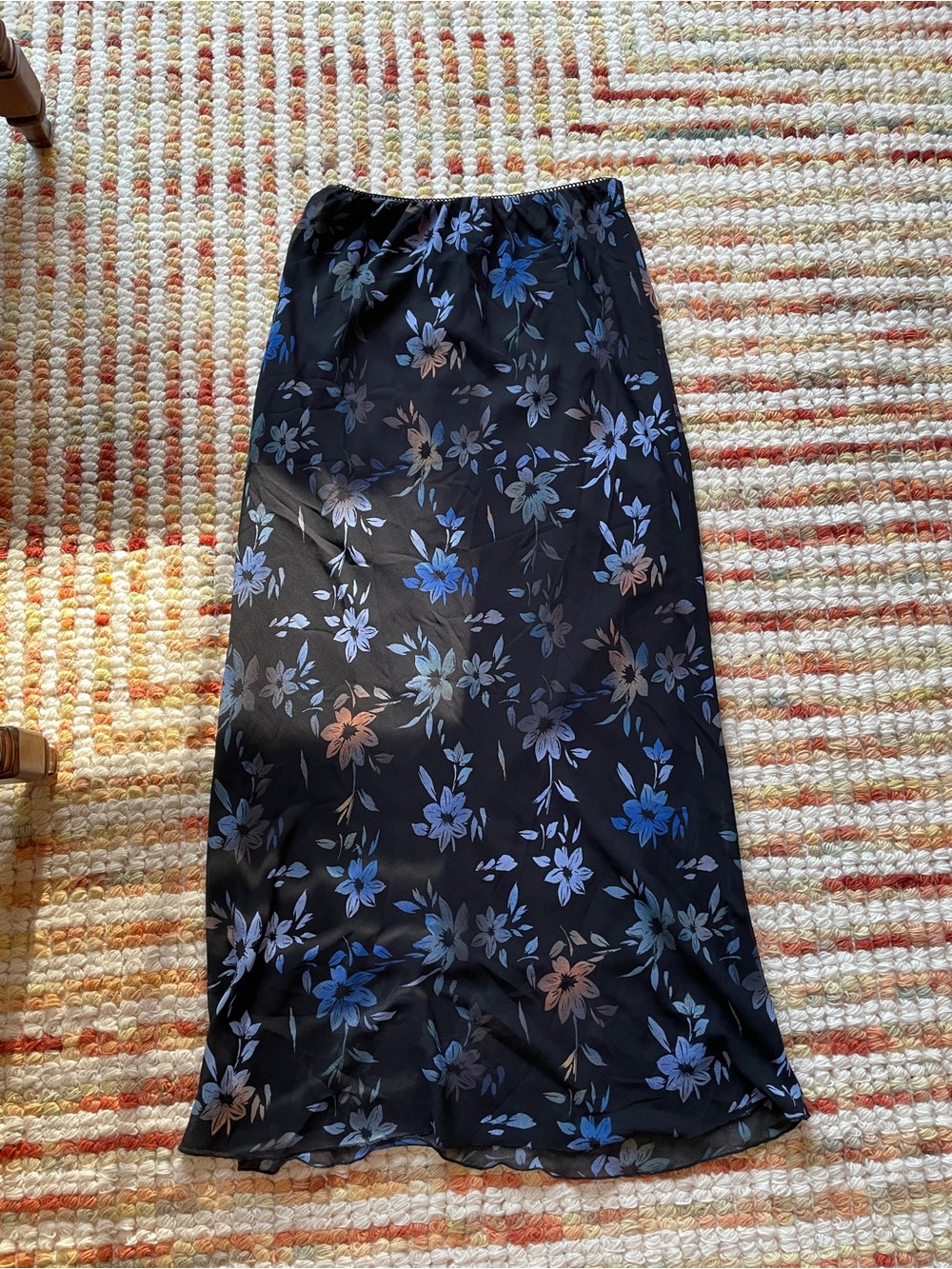 Black Maxi Skirt with Florals